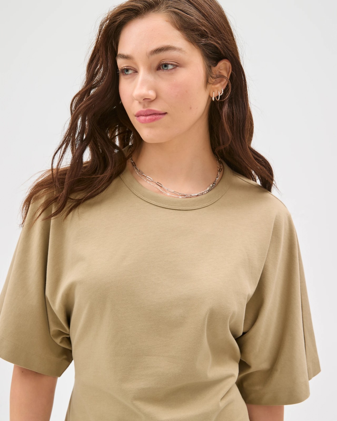 Lily Loves Australian Cotton Tie Detail T-Shirt - Crushed Leaf 4 of 6