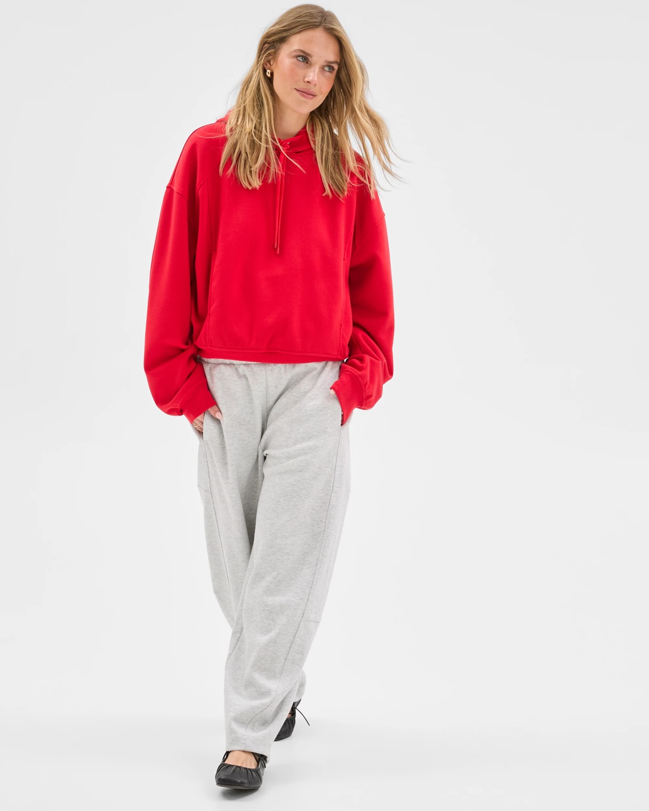 Lily Loves Balloon Curved Leg Trackpants - Silver Marle 3 of 5