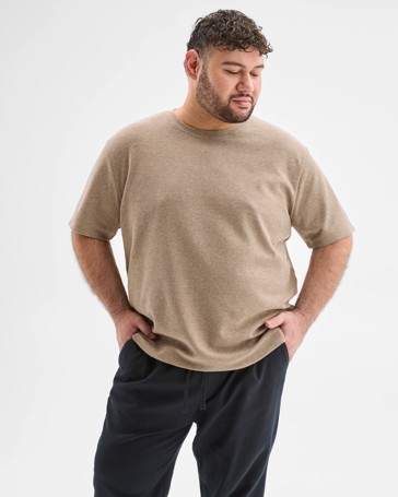 Plus Size Australian Cotton Blend Textured T-Shirt