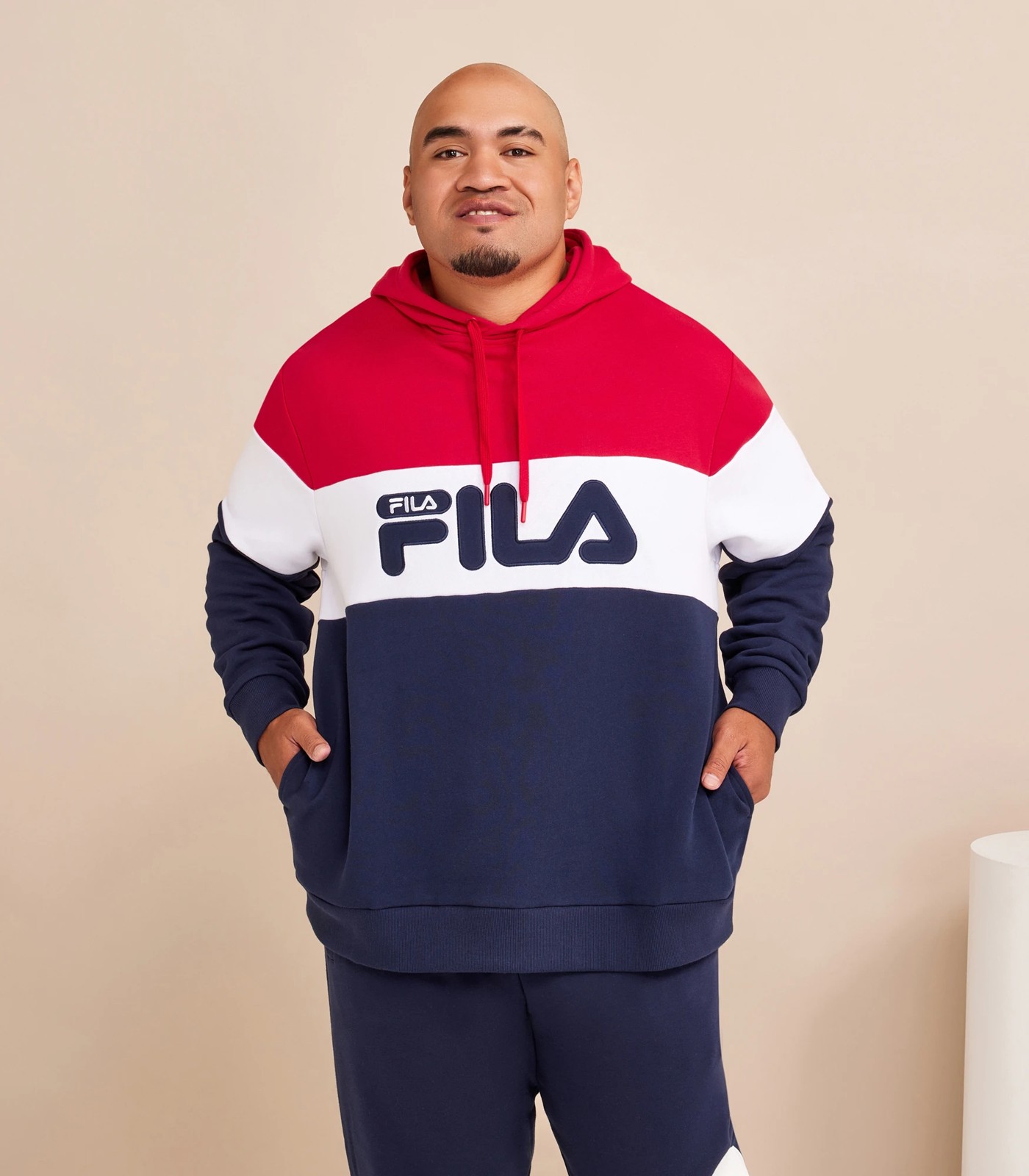 Fila red and blue on sale hoodie