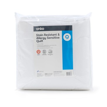Anti Stain and Allergy Sensitive Quilt - Queen Bed, White