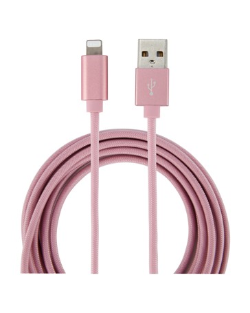 Lightning Cable, 2m Pink Rope - Anko