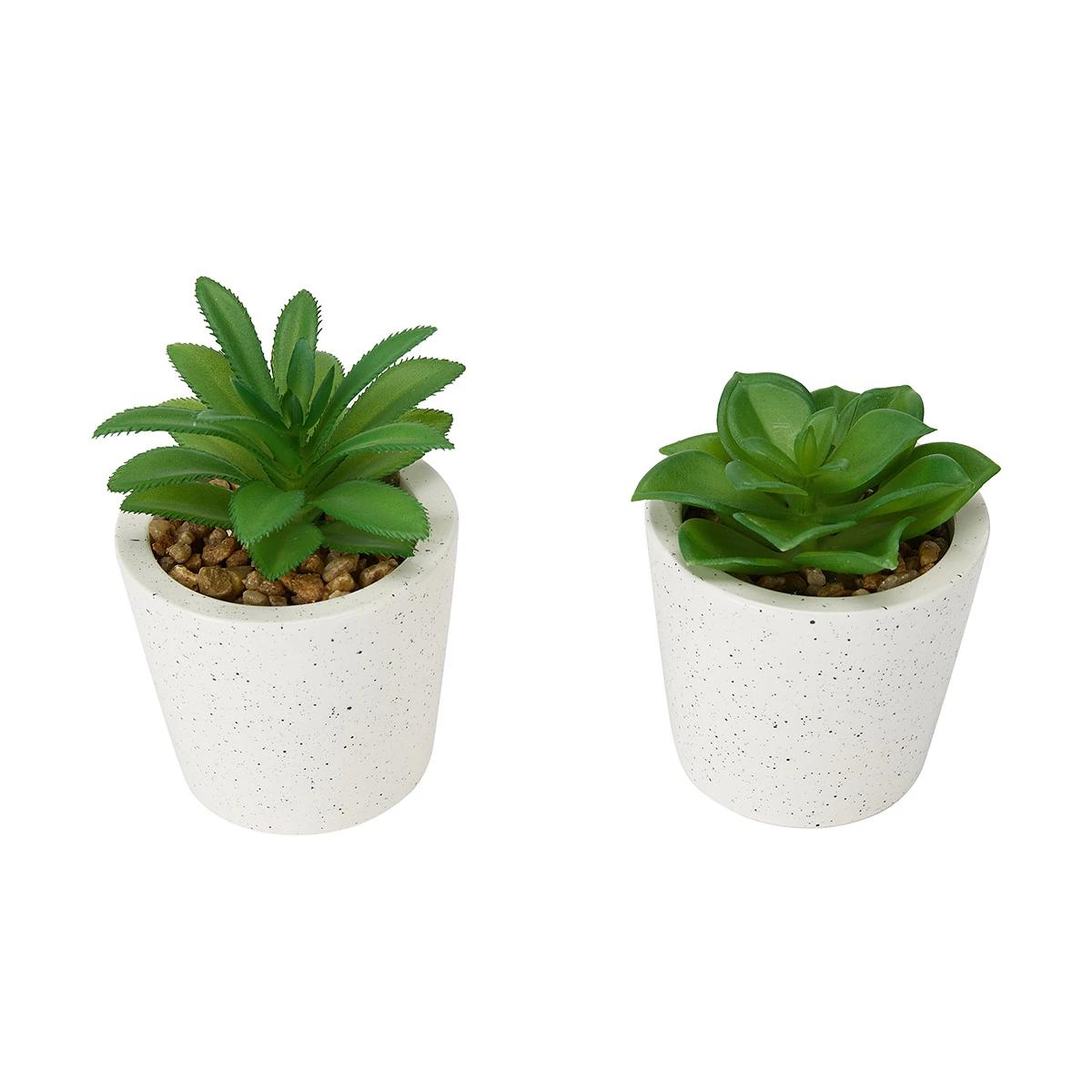 12 Pack Mini Artificial Succulent Plants – Green Faux Potted In Ceramic Planters By TSY TOOL