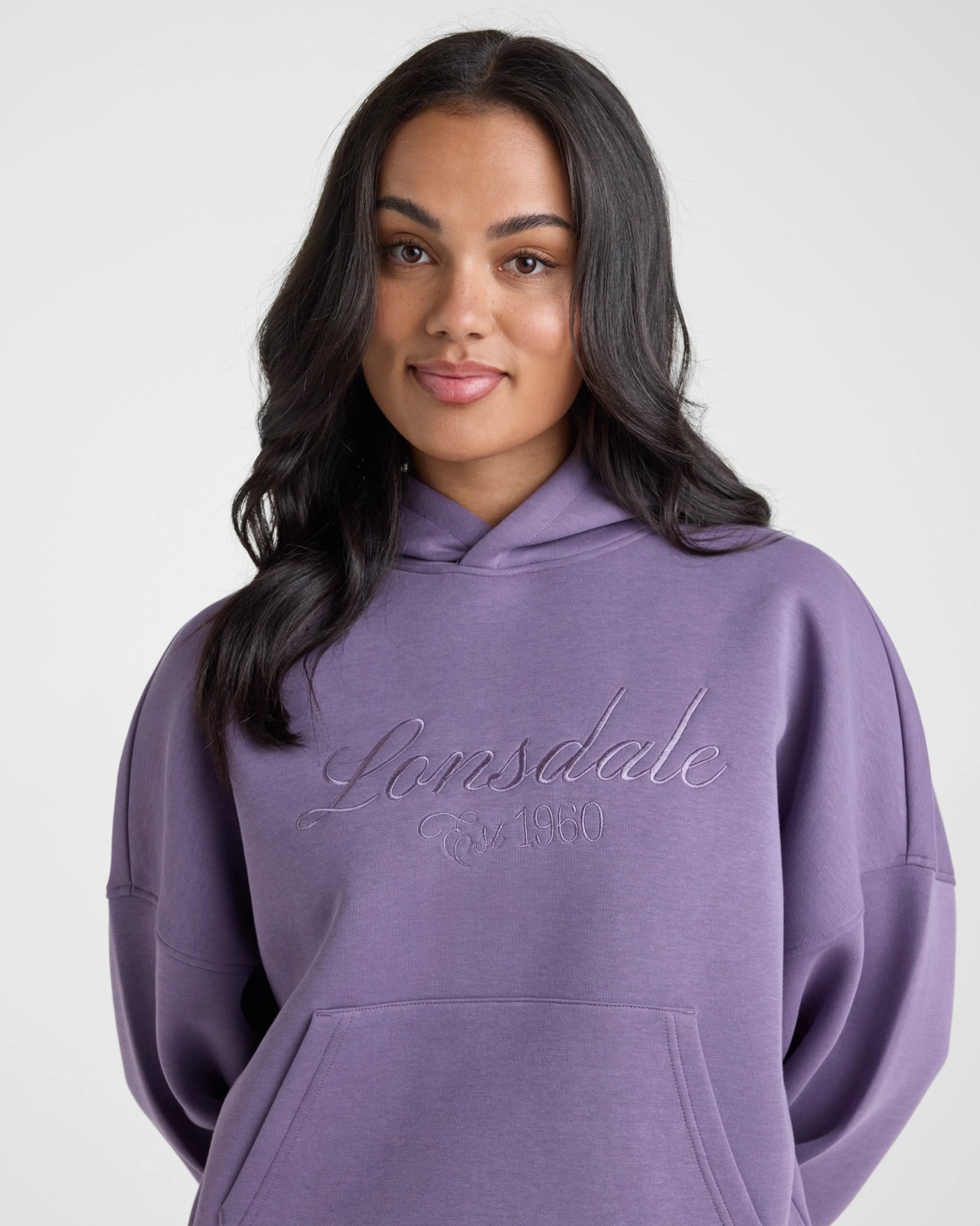 Lonsdale London Boxy Hoodie - Dusty Iris 3 of 5