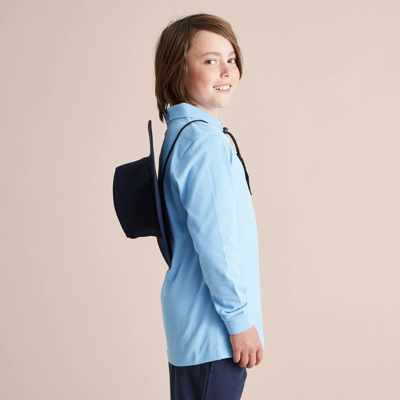 Kids Wide Brimmed School Hat - Navy Blue 6 of 6