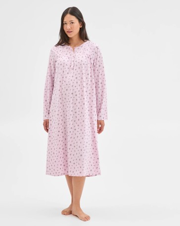 Australian Cotton Long Sleeve Traditional Pintuck Nightie