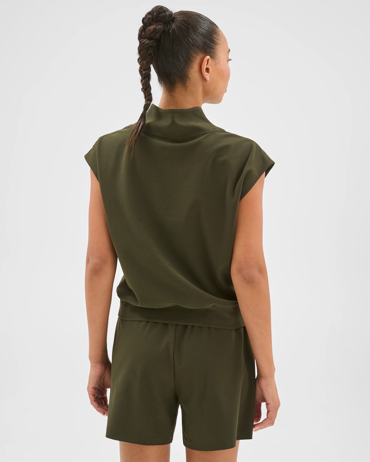 Active Sporty 1/4 Zip Pique Top - Dark OIlive 6 of 6
