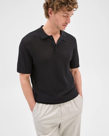 Australian Cotton Blend Knit Polo Top - Preview