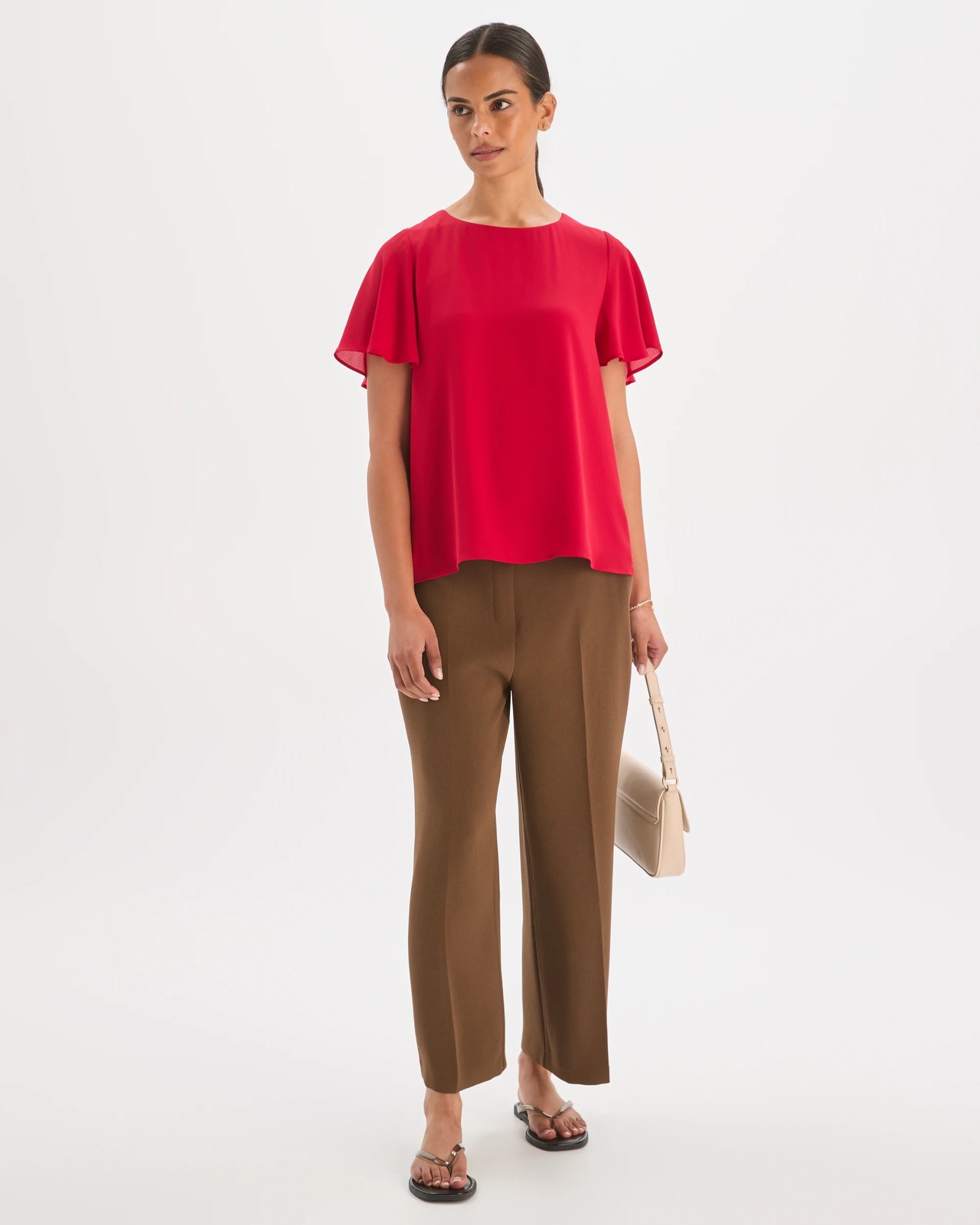 Preview Ella Crew Neck Blouse - Scarlet Red 6 of 6