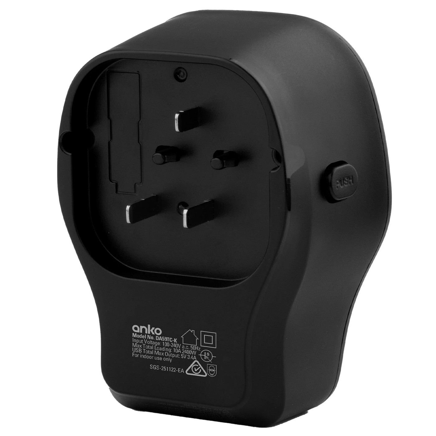 Anko Universal Multi-Plug Travel Adaptor - Black 3 of 4