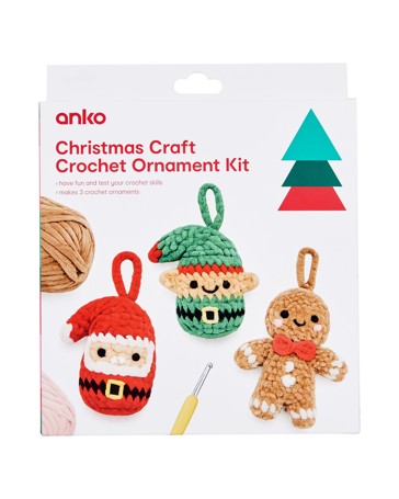 Anko Christmas Craft Crochet Ornament Kit
