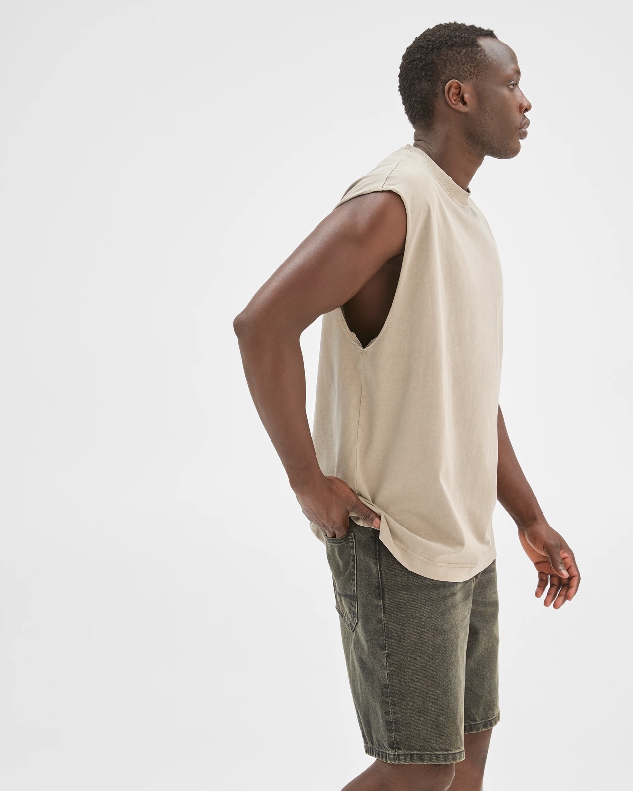 Commons Australian Cotton Heavyweight Muscle Tank Top - Elephant Grey 5 of 5
