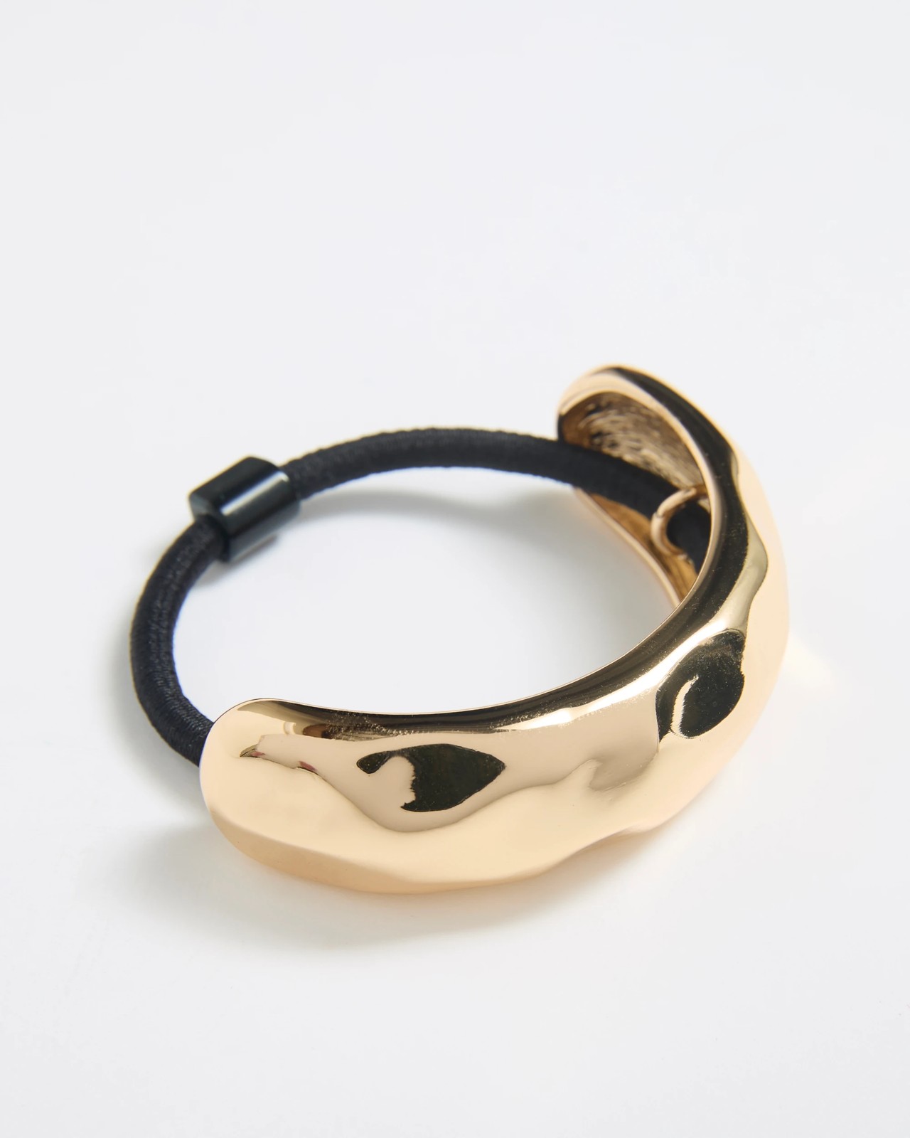 Hammered Metal Hair Tie - Gold-tone 2 of 2