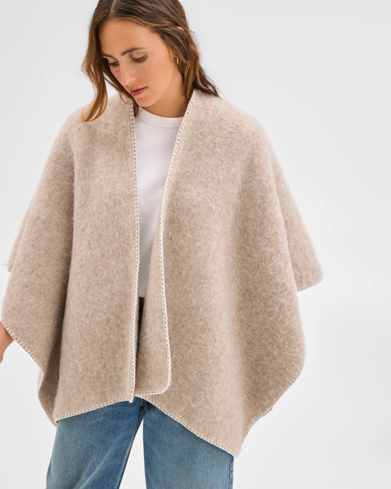 Brushed Blanket Stitch Poncho 3 of 5