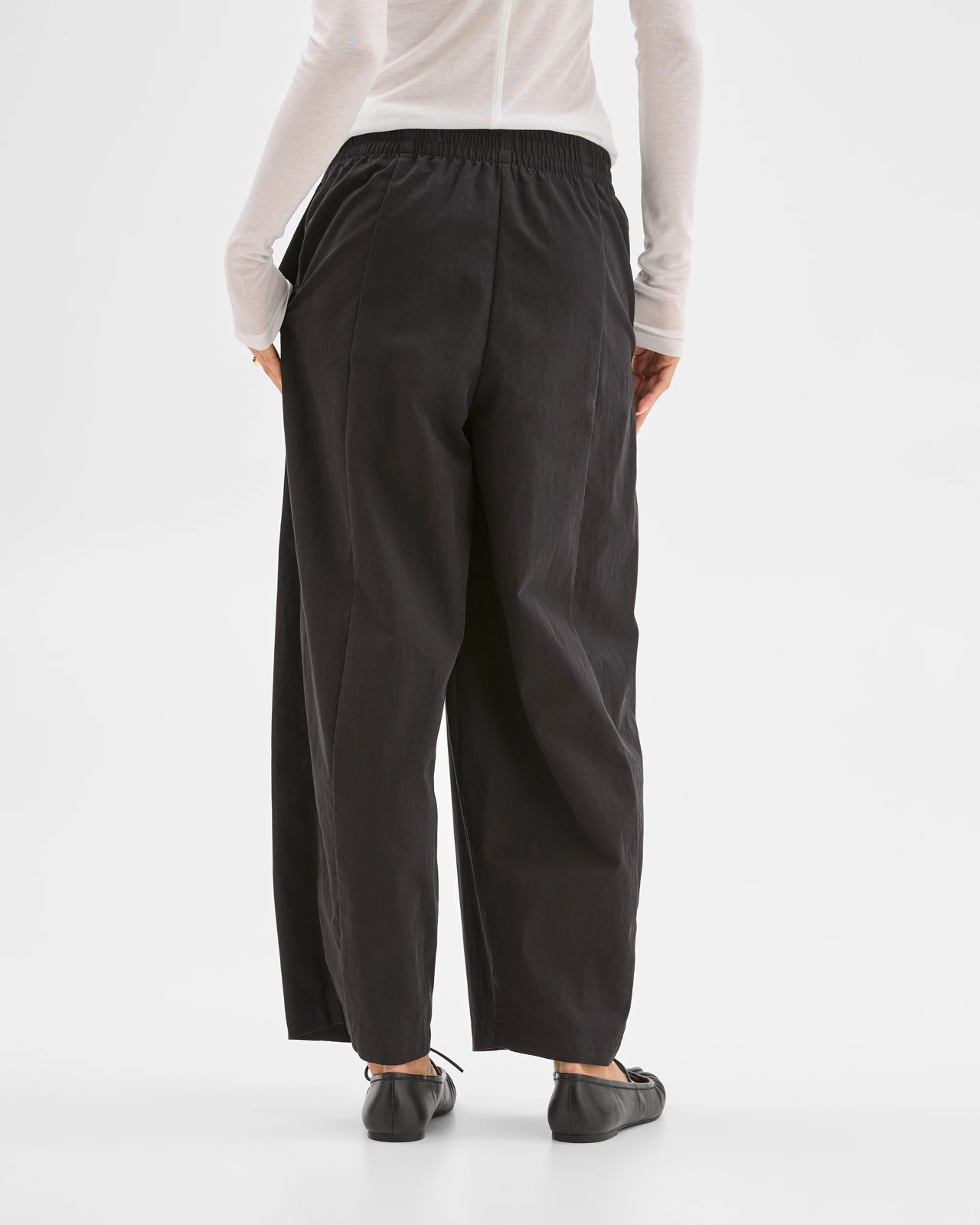 Lily Loves Australian Cotton Blend Pull On Pleat Pants - Black 6 of 6