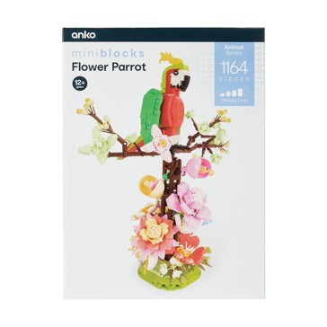 1164 Piece Mini Blocks Animal Series: Flower Parrot - Anko
