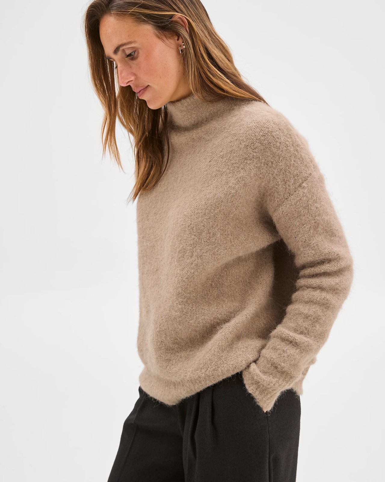 Preview Plush Mock Neck Jumper - Moon Grey 4 of 6