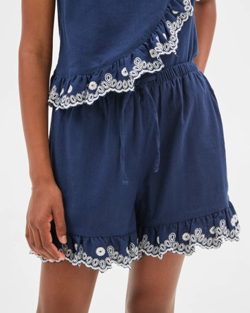 Woven Frill Hem Shorts