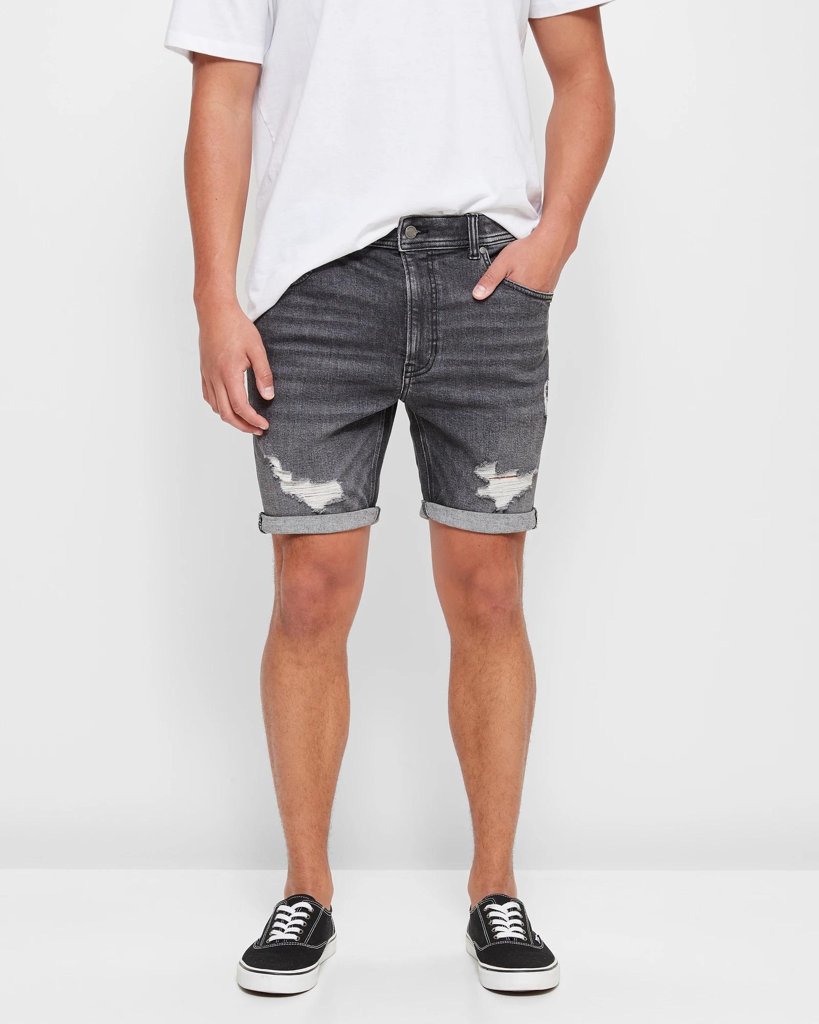 Black denim best sale shorts target