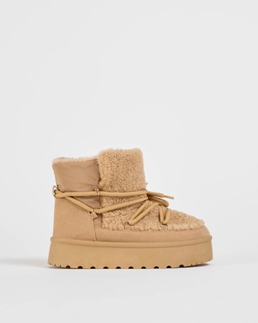 Lace Up Slipper Boot