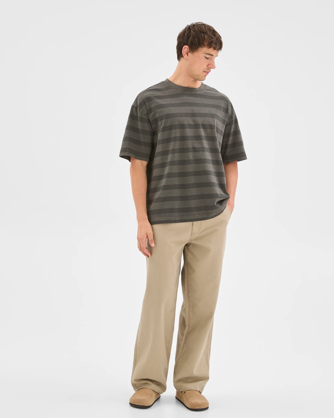 Commons Australian Cotton Overdyed Striped T-Shirt - Black Stripe 2 of 6