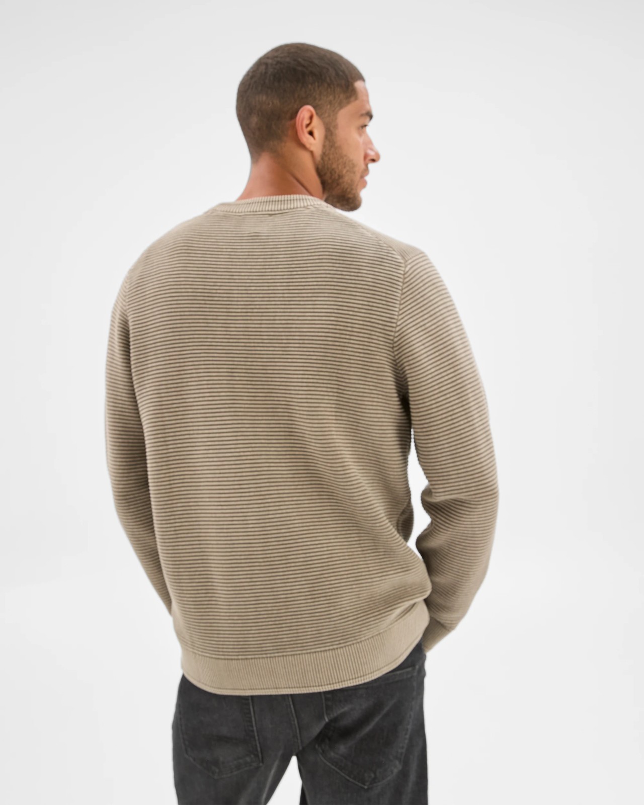 Australian Cotton Ottoman Knit Jumper - Mushroom 6 of 6