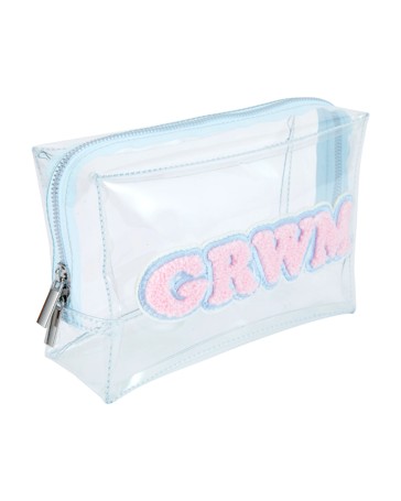OXX Cosmetics Makeup Bag, Slogan - Blue and Pink