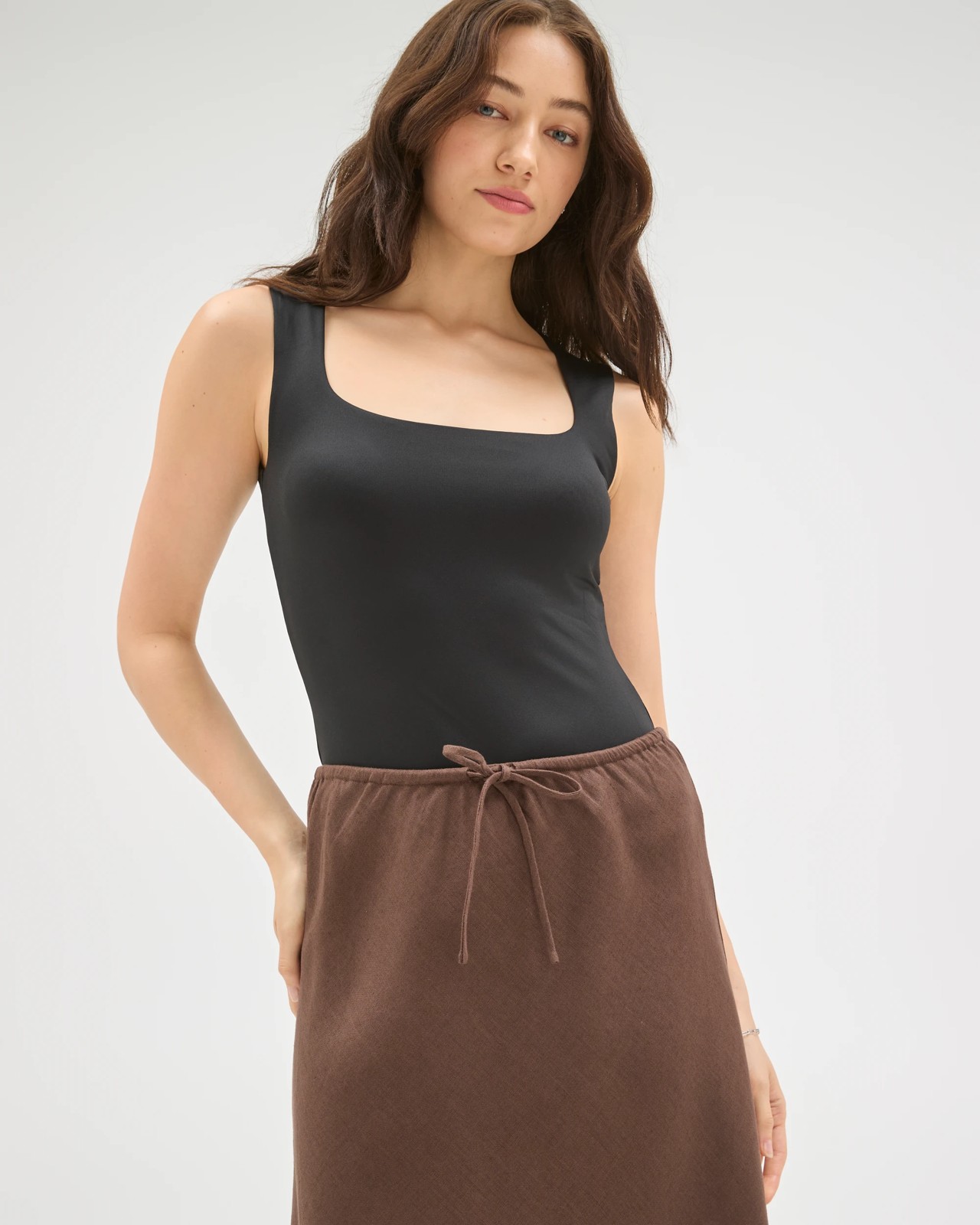 Lily Loves European Linen Maxi Skirt - Bark 5 of 5
