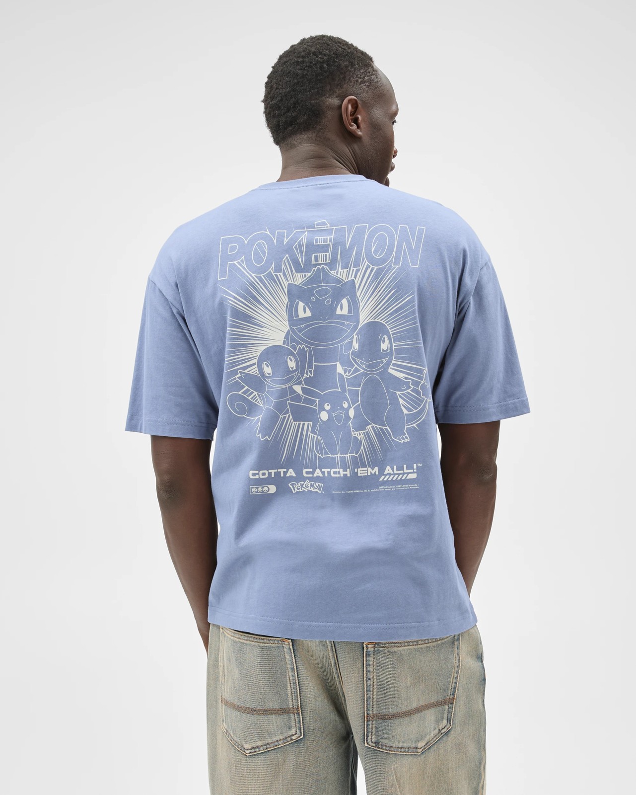 Pokemon Australian Cotton Graphic T-Shirt - Pokemon Smoke Blue 6 of 6