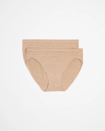 2 Pack Matte and Shine Seamfree Bikini Briefs