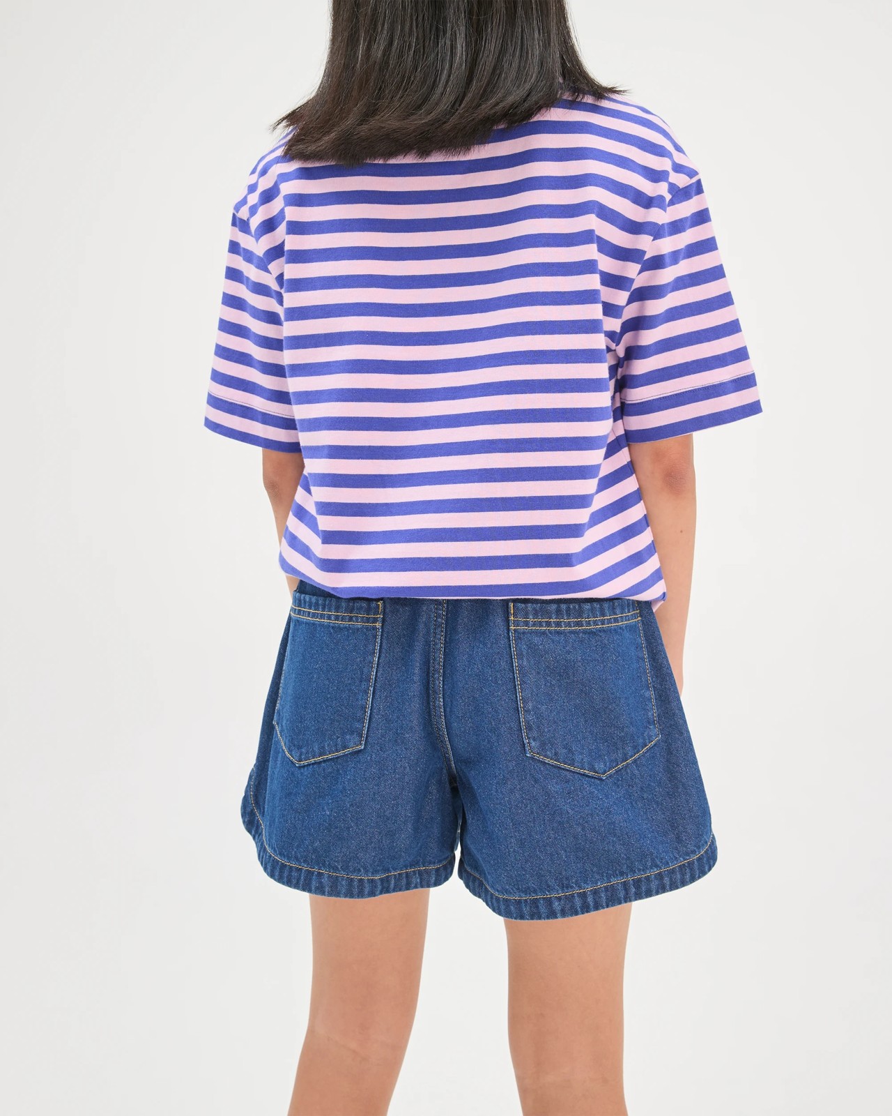 Pull On Denim Shorts - Mid Wash 5 of 5