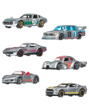 Hot Wheels 1:64 Scale Die-Cast Toy Cars Set of 6 Zamac Vehicles