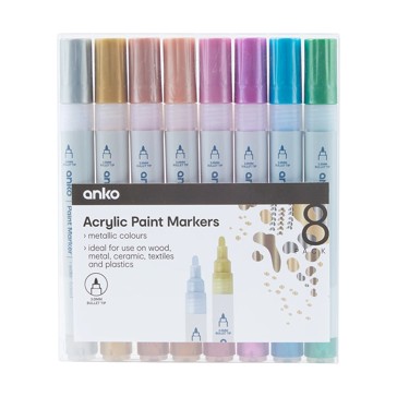 Acrylic Paint Markers, 8 Pack  - Anko