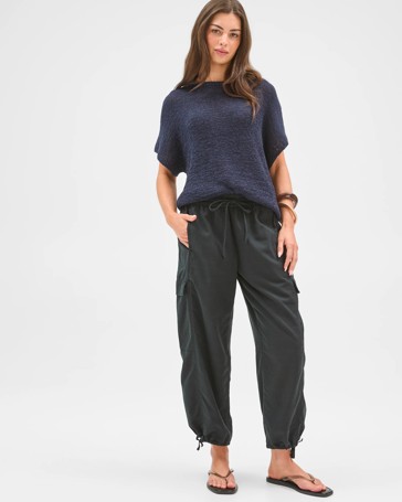 Petites Slub Utility Pants