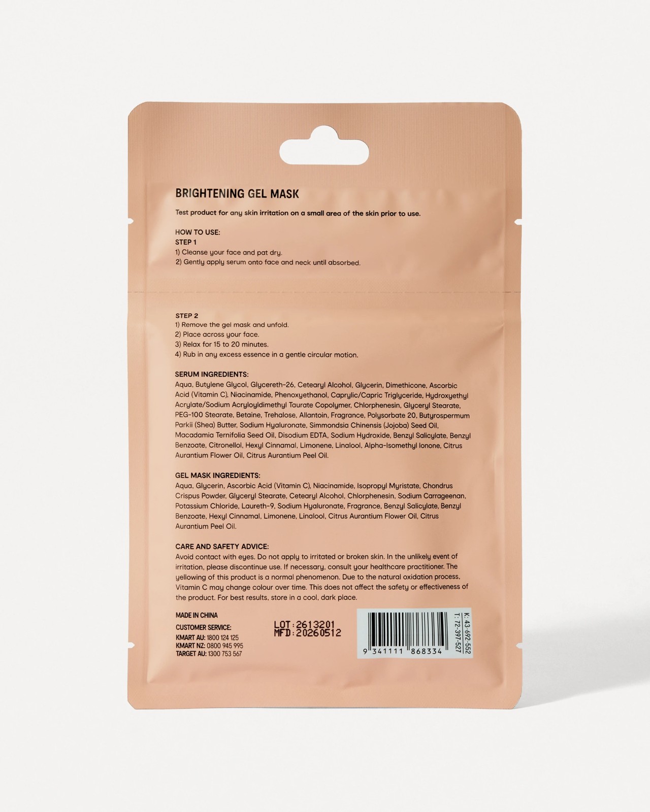OXX Beauty 2 Steps Brightening Gel Mask - Vitamin C and Niacinamide 2 of 2