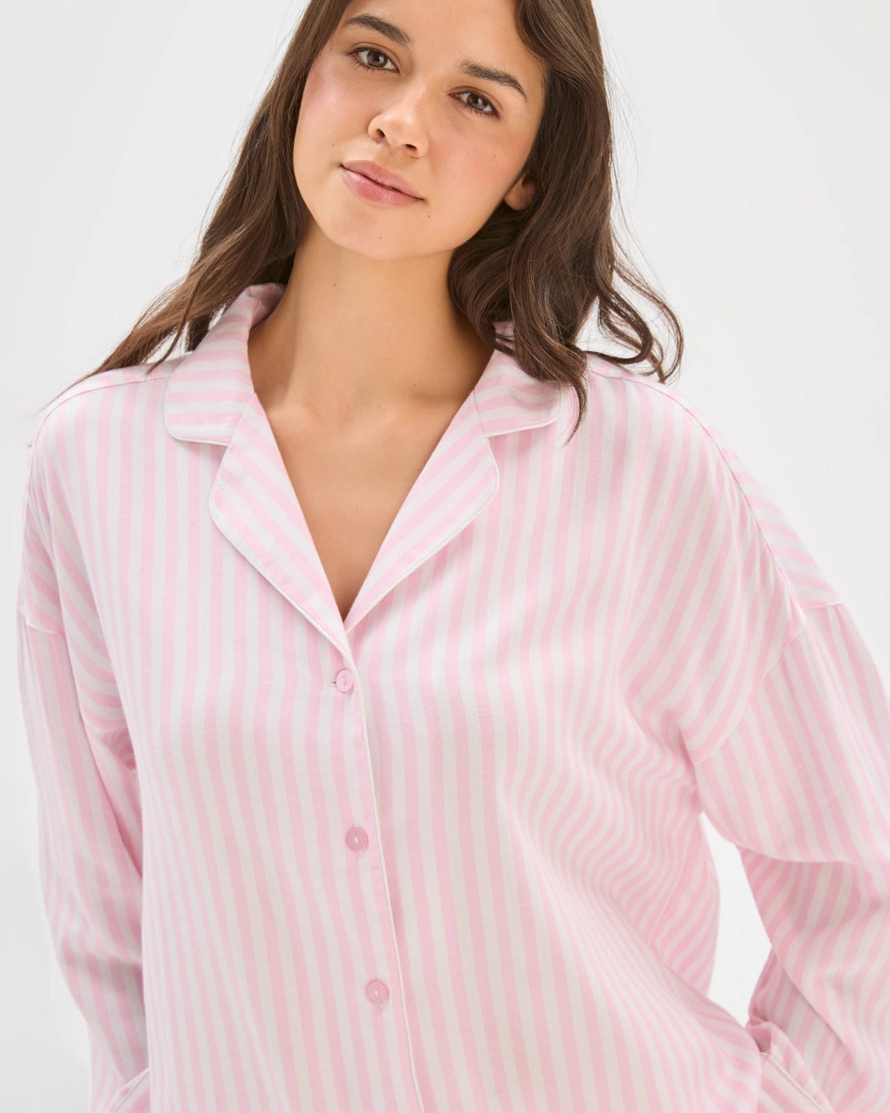 Long Sleeve Pyjama Shirt - Pink Stripe 4 of 6