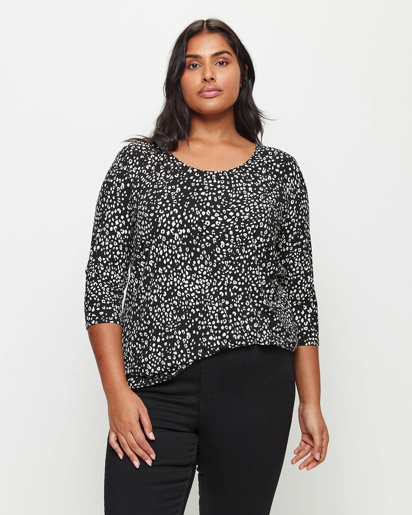 Yours Curve Plus Size Polka Dot Print Blouse