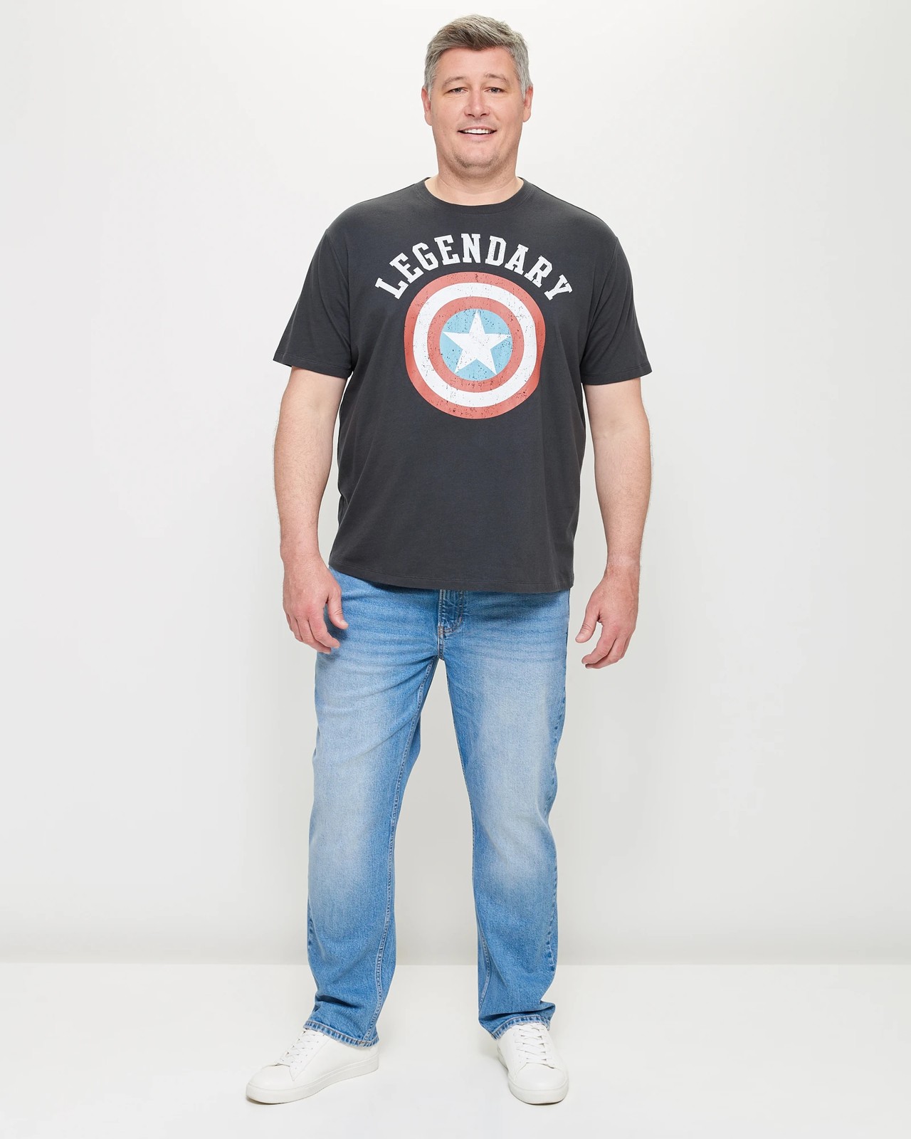 Man Plus Marvel Captain America Print T Shirt Target Australia