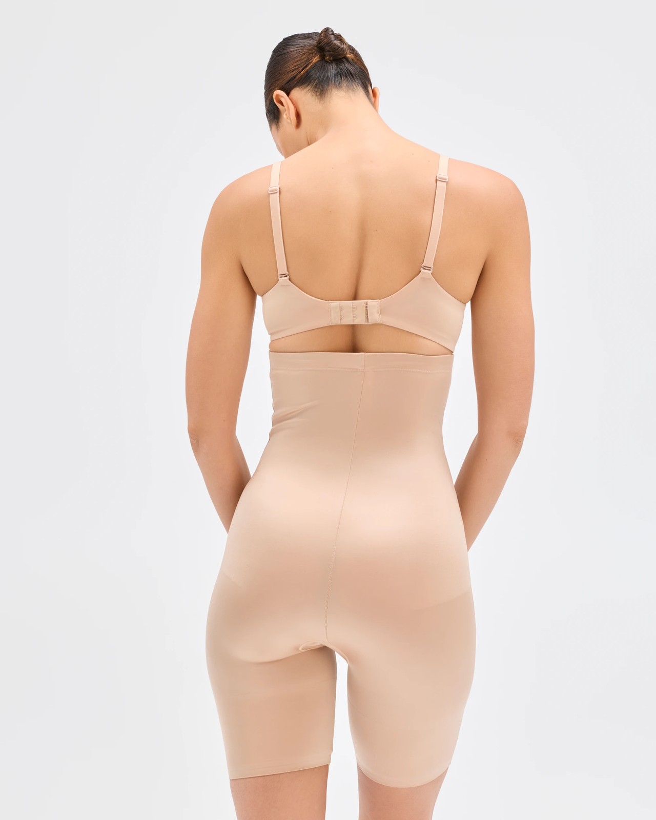 Barely There No Visible Panty Line High Waisted Thigh Shaper Shorts - Latte 5 of 6