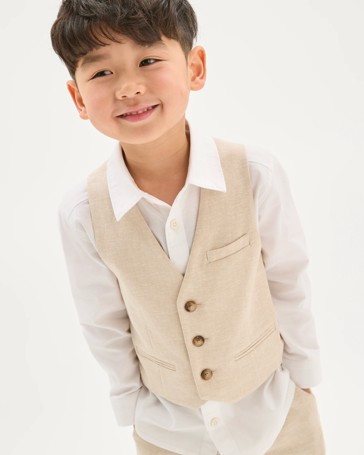 Linen Blend Suiting Vest