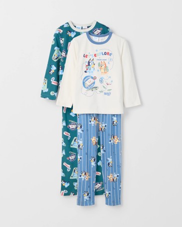 Bluey Australian Cotton 2 Pack Younger Boys Knit Pyjama Set
