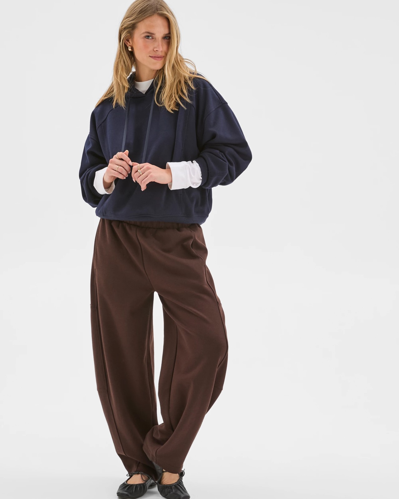 Lily Loves Balloon Curved Leg Trackpants - Truffle 2 of 5