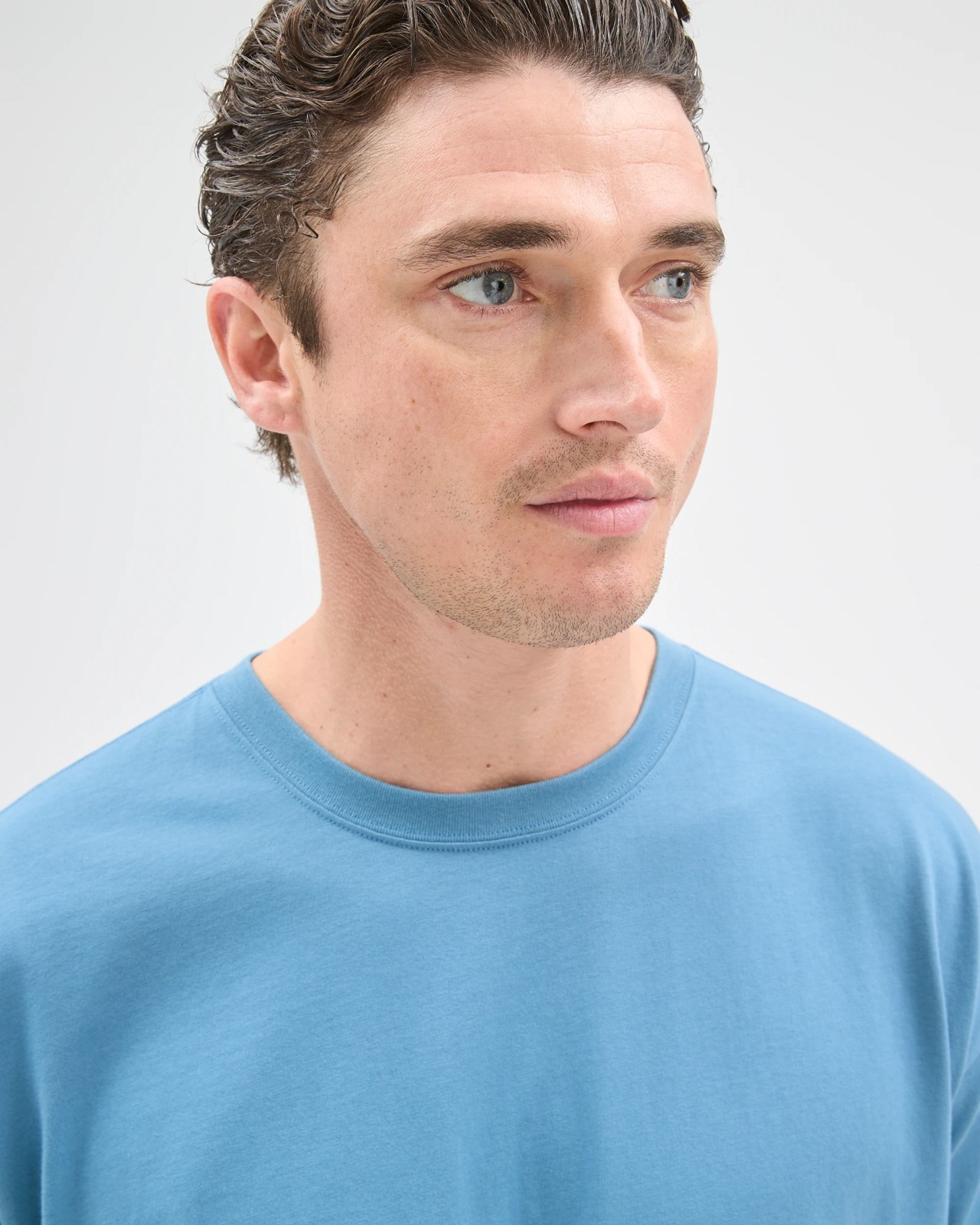 Australian Cotton Relaxed T-Shirt - Agean Blue 3 of 6