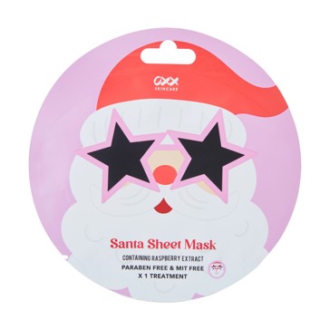 Santa Sheet Mask, Raspberry Extract - OXX Skincare
