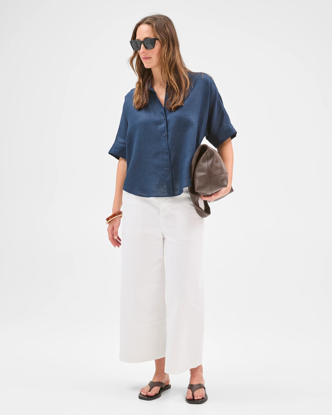 European Linen Short Sleeve Shirt - Navy Blazer 3 of 6