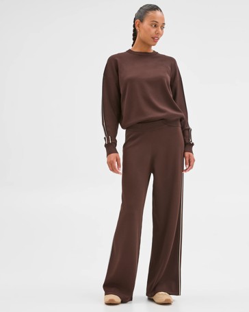 Active Studio Long Sleeve Crew Neck Crepe Top