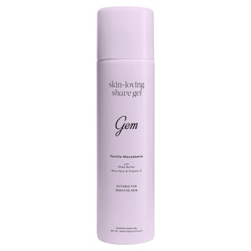 Gem Vanilla Macadamia Skin-Loving Shave Gel 195g - Shea Butter, Aloe Vera and Vitamin E