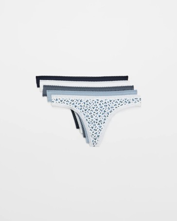 Womens Australian Cotton Blend G-String Briefs 5 Pack