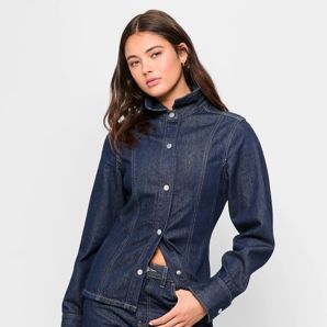 Denim Panelled Shirt - Lily Loves