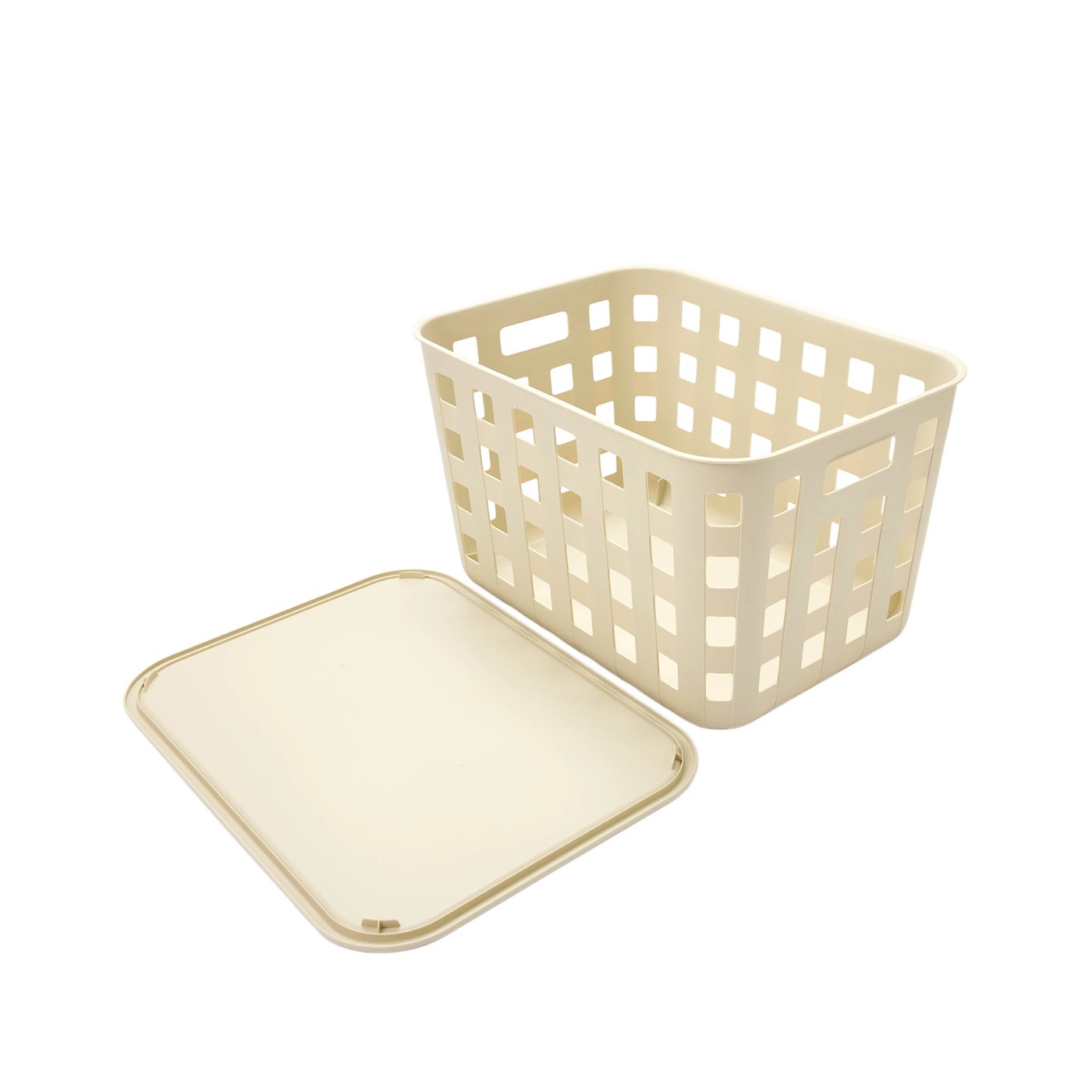 45L Rectangle Trellis Basket with Lid, Beige - Anko 4 of 5